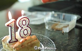 PornPros - Cassidy Ryan celebrates her 18th birthday regarding cake and cock