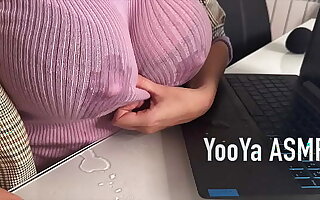 Hot Step Mother Seduces Step Son in the office, shows him milky nipples and Makes big cock Handjob